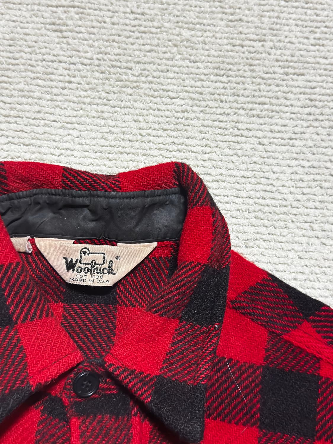 90s USA Woolrich 버팔로체크 울 셔츠자켓 L 상품이미지3