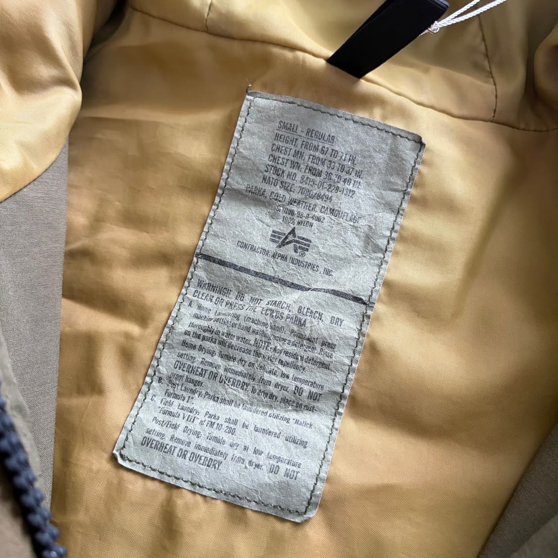 알파 인더스트리 빈티지 우드랜드 고어텍스 자켓 S 상품이미지5