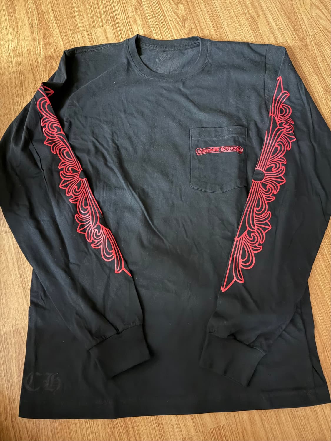 크롬하츠 스크롤로고 블랙 긴팔티셔츠 새상품 M 상품이미지1