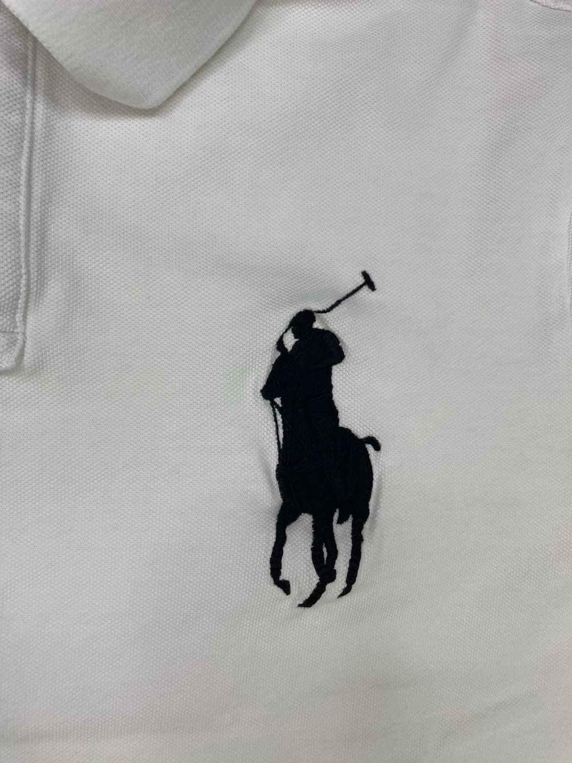 폴로 랄프로렌 빅포니 메시 카라티 화이트 블랙 상품이미지2