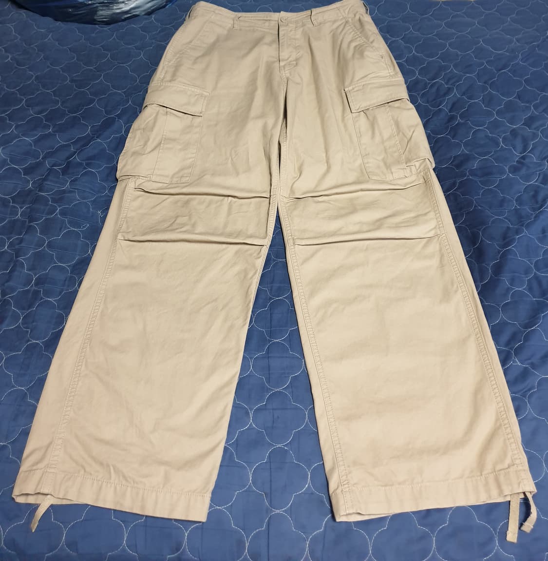 무신사스탠다드 코튼 파라슈트 와이드 카고팬츠 베이지 (30) 상품이미지3