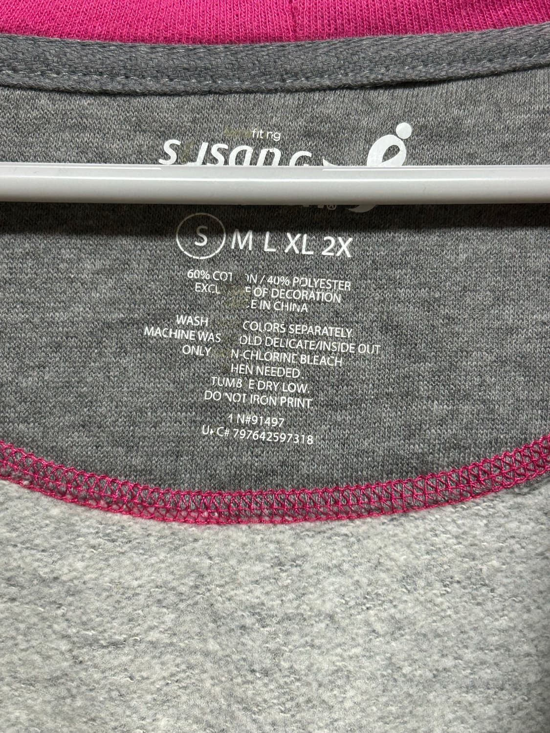 핑크 배색 레터링 포인트 빈티지 후드집업  상품이미지4