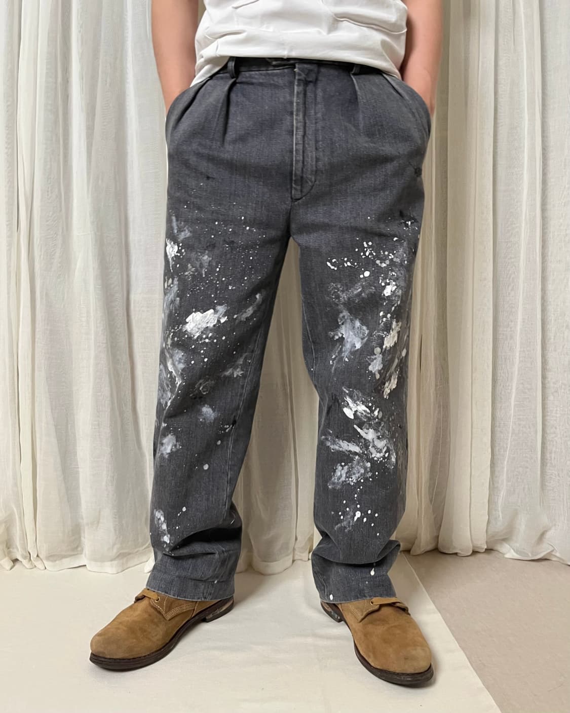 Interim 밀크페인트 블랙데님 슬랙스 상품이미지8