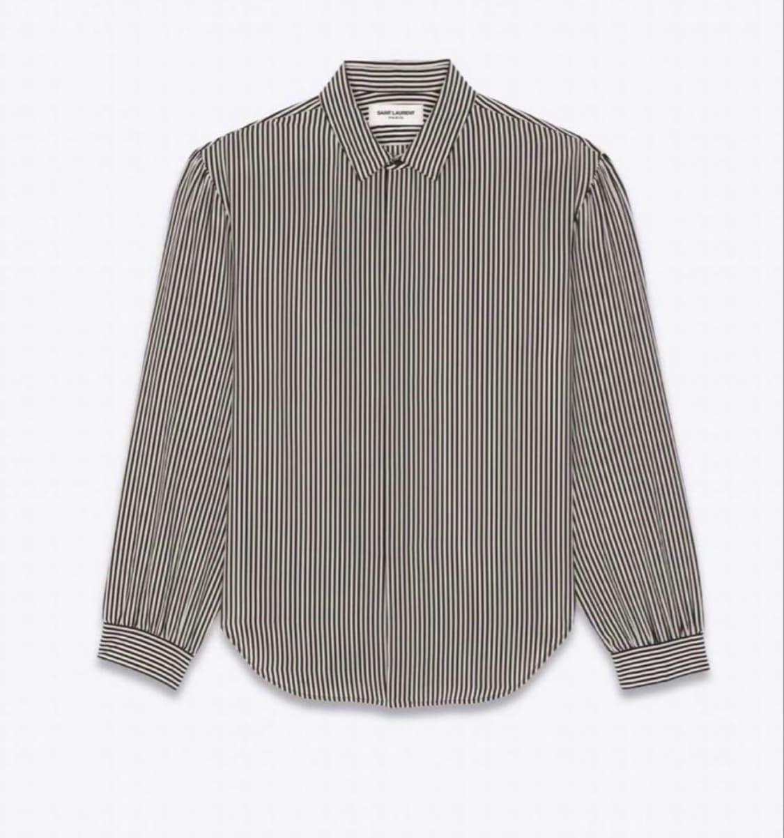 [BTS 지민님 착용] 생로랑 22ss 크레페 스트라이프 실크 셔츠 상품이미지5
