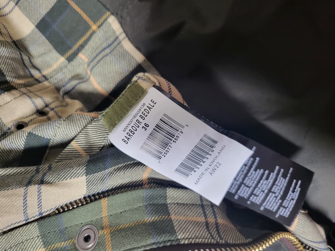 바버 비데일 왁스 자켓 세이지(36사이즈) 새상품 상품이미지8