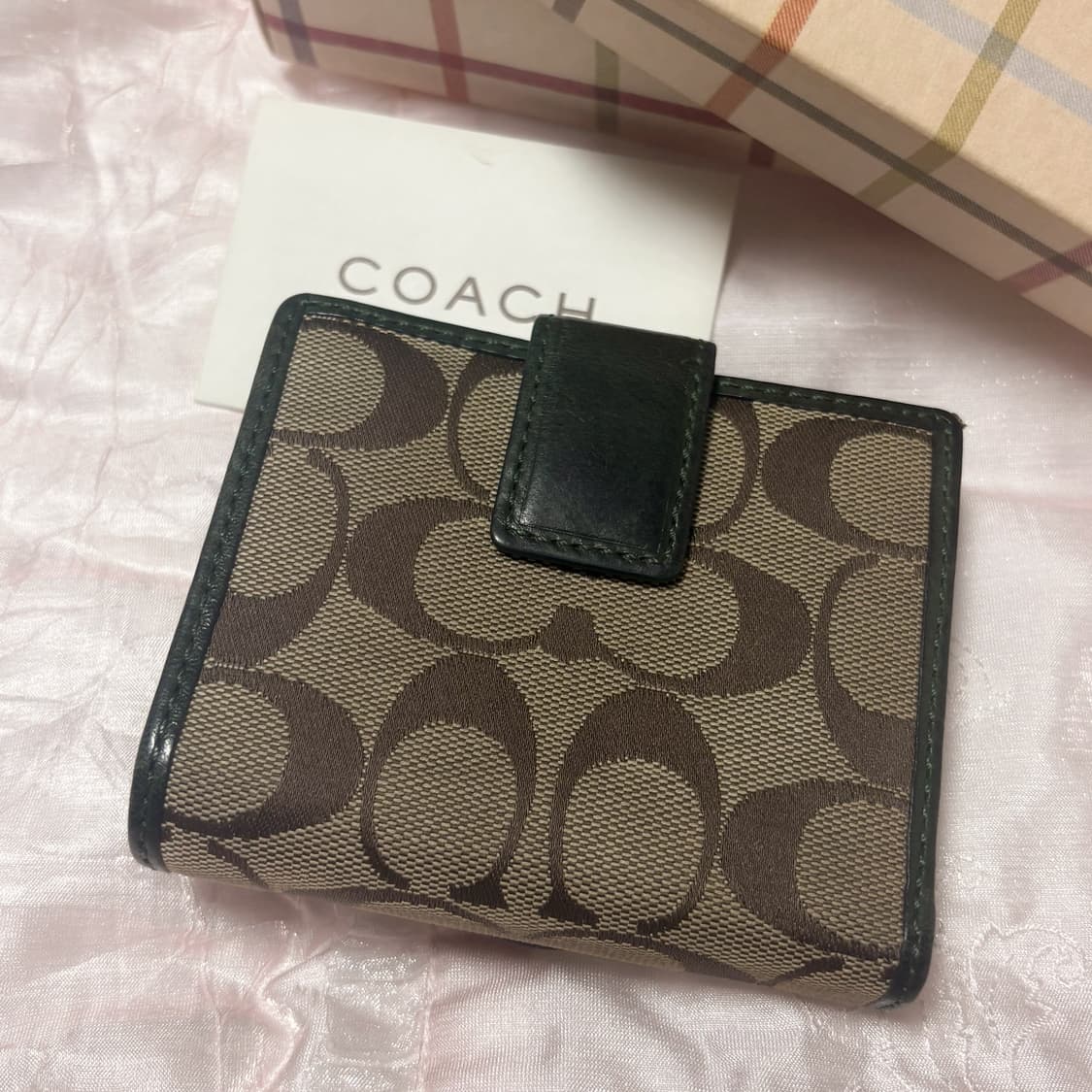 코치 정품 핀터깔 체크 포인트 키치무드  반지갑  상품이미지2