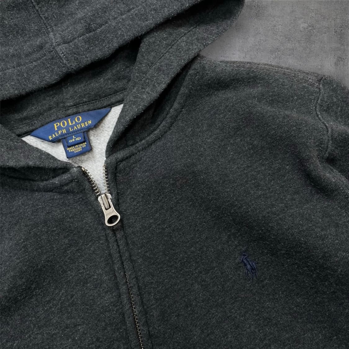 폴로 랄프로렌 차콜 포니자수 후드집업 L(14-16) 상품이미지4