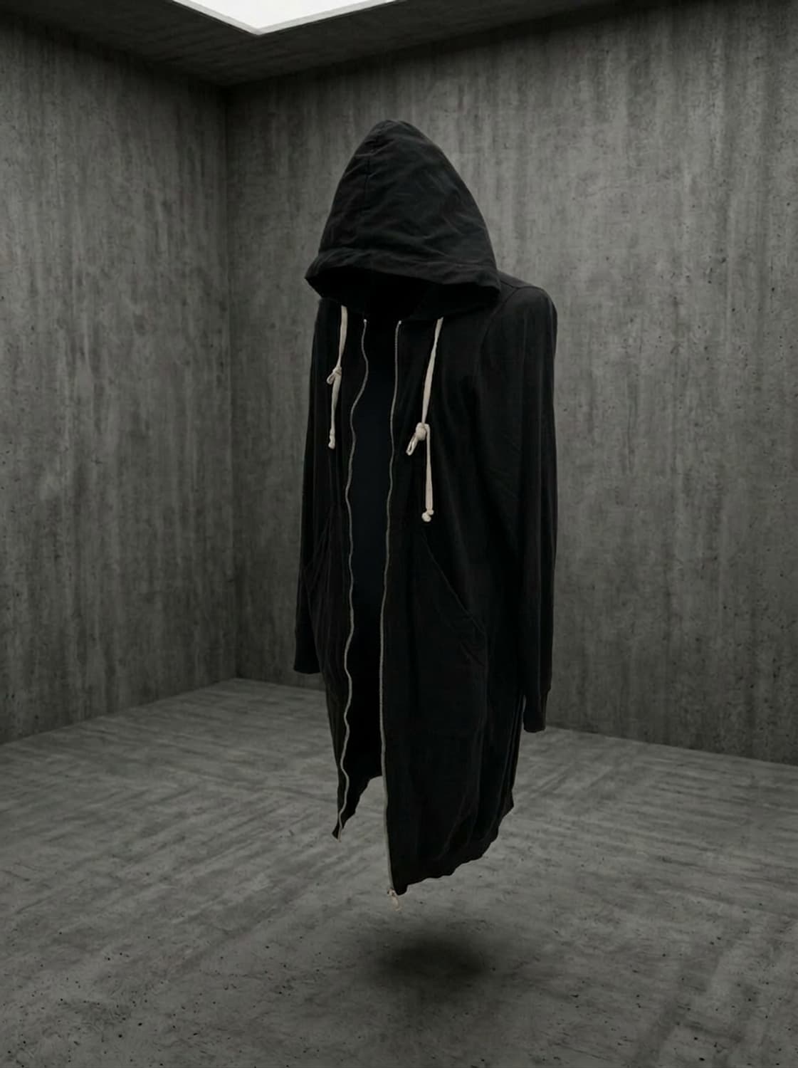 릭오웬스 다크쉐도우 블랙 롱 후드집업 상품이미지1