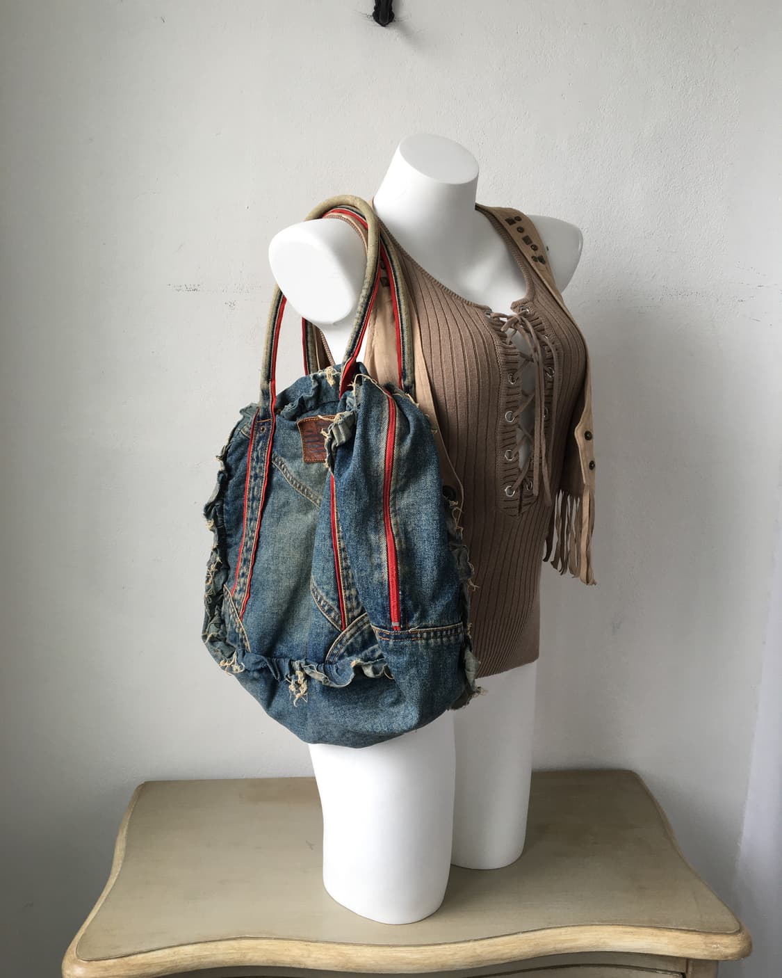 grunge mood denim tote bag 상품이미지1