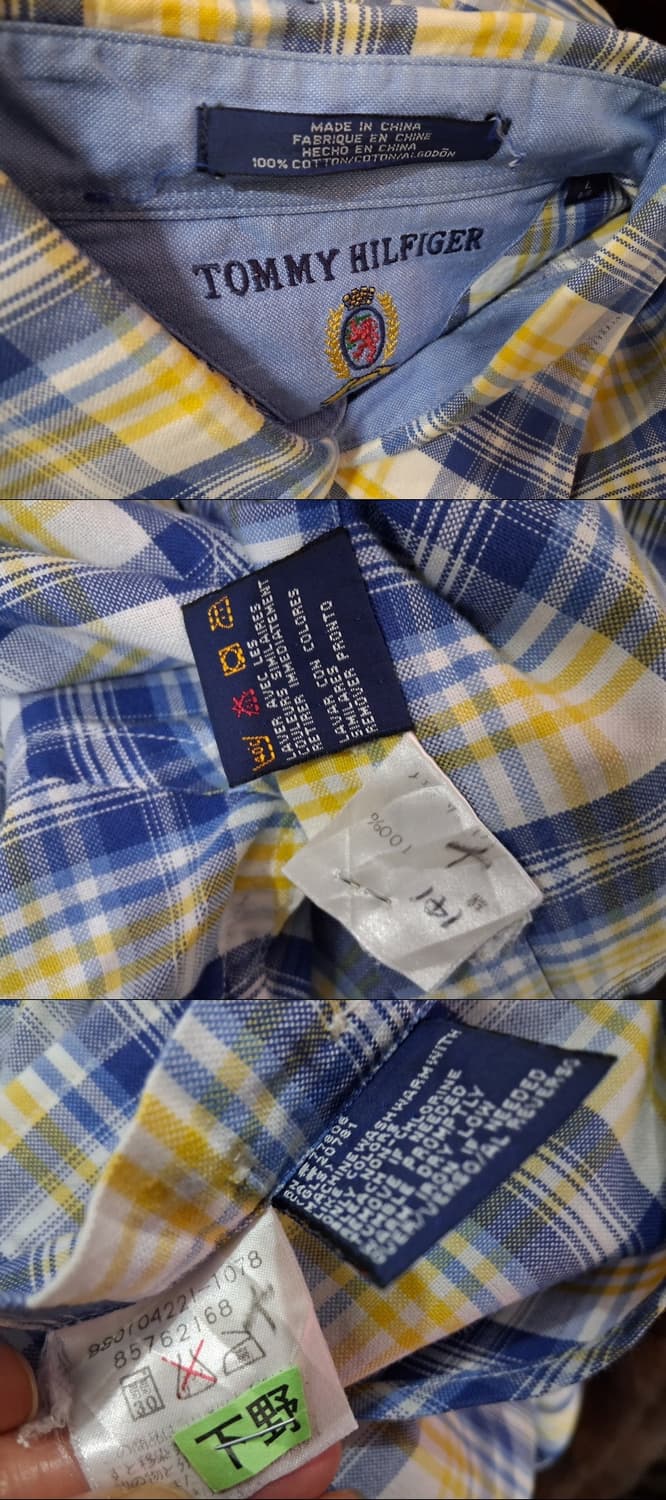 일본빈티지 타미힐피거 체크남방 반팔 남성105 110
 상품이미지7