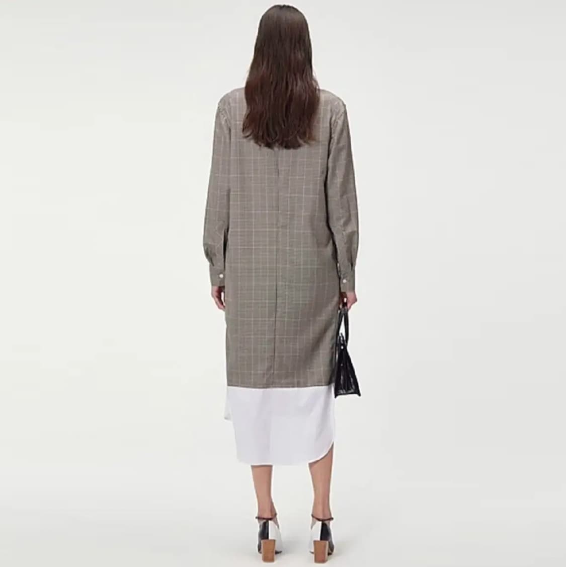 렉토(RECTO) 셔츠 레이어드 체크원피스 55-66 상품이미지3