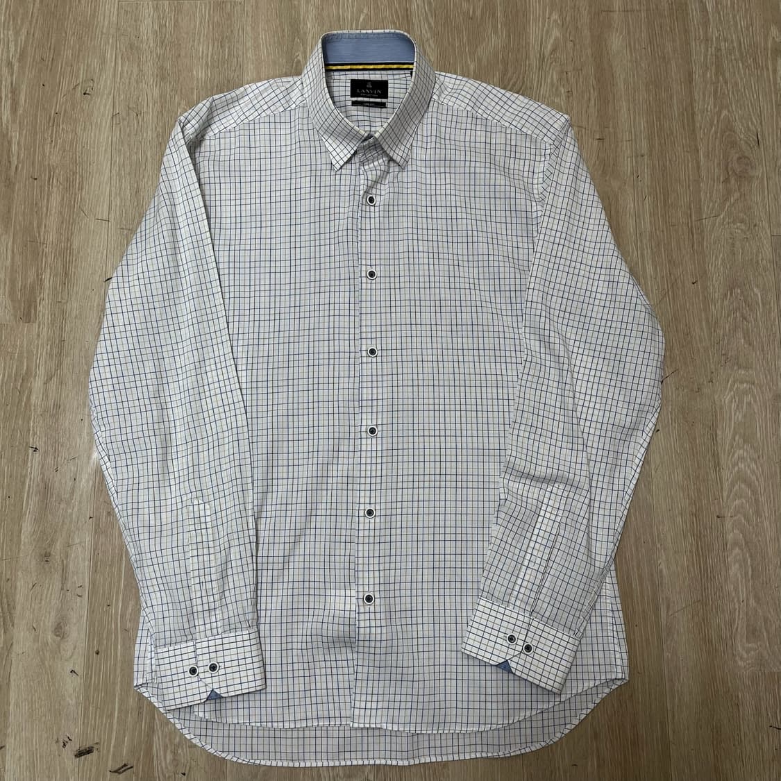 랑방 컬렉션 슬림핏 체크 긴팔 셔츠 [화이트] XL/105 상품이미지1