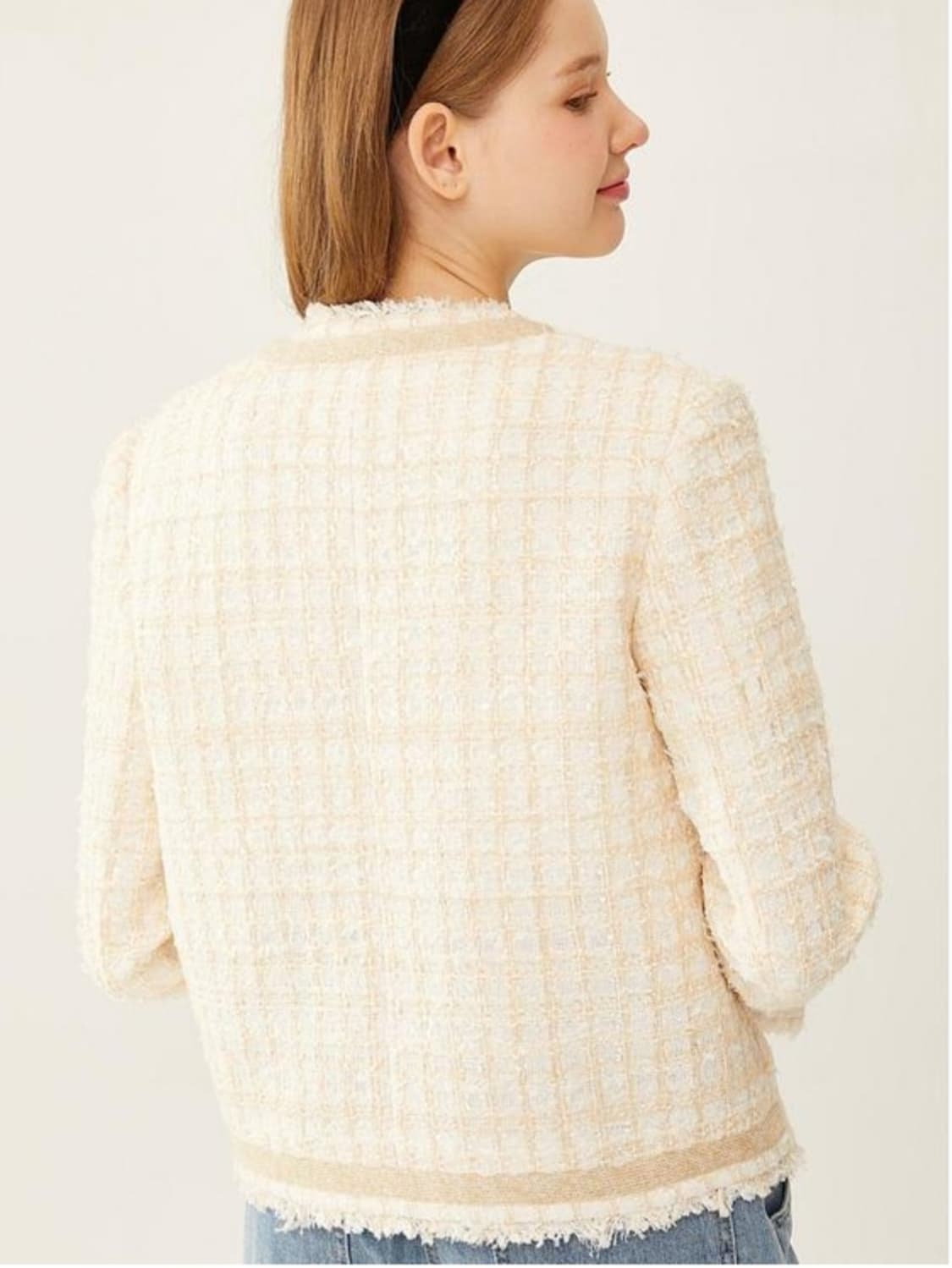 (블랙색상)지컷 트위드자켓 66사이즈 상품이미지2