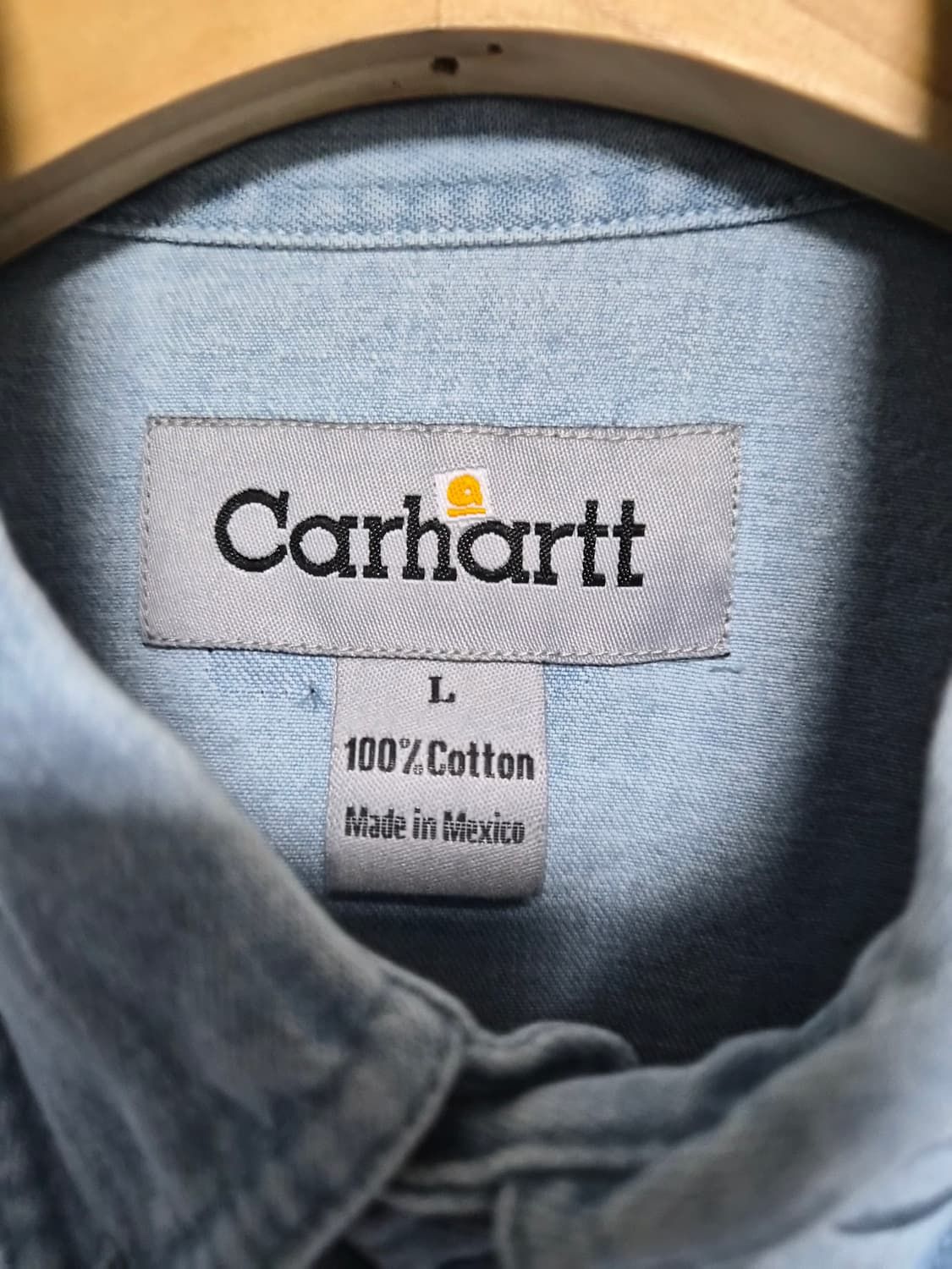 칼하트Carhartt 카라 자수 데님 셔츠 L - S260 상품이미지4