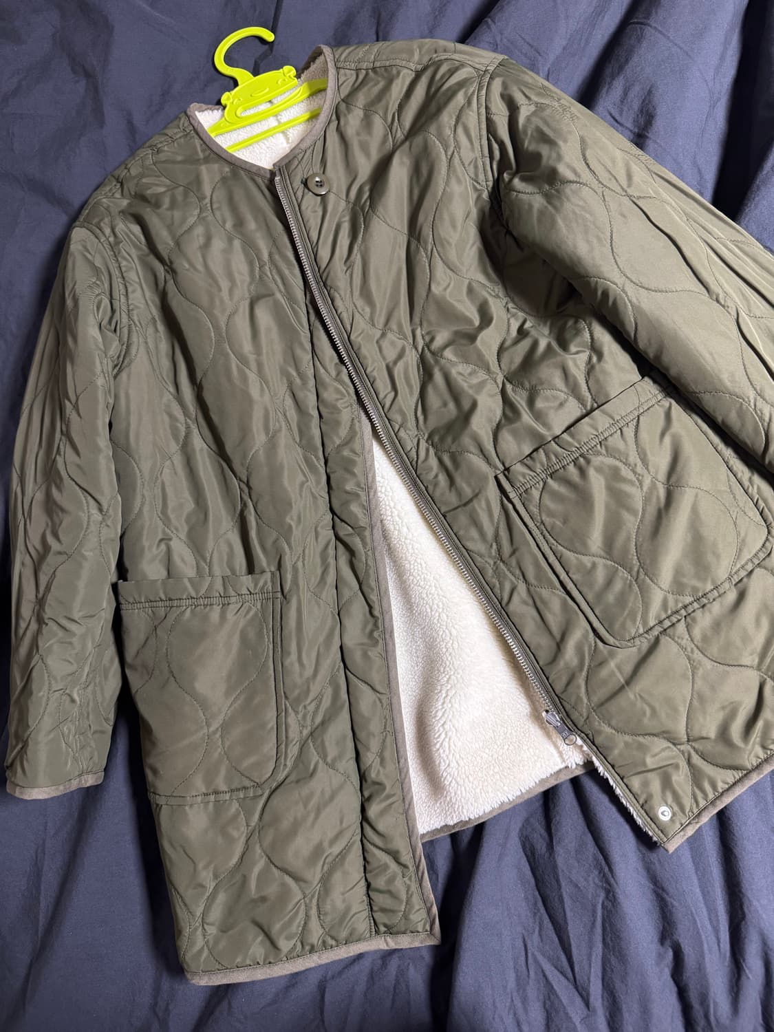 레이빔즈 보아 리버시블 퀄팅 자켓 (카키, 0사이즈) 상품이미지3