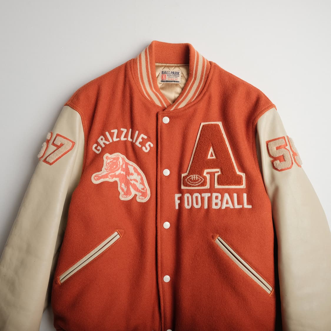 조맥코이 그리즐리 어워드 멜튼 울 바시티자켓 44사이즈 상품이미지5