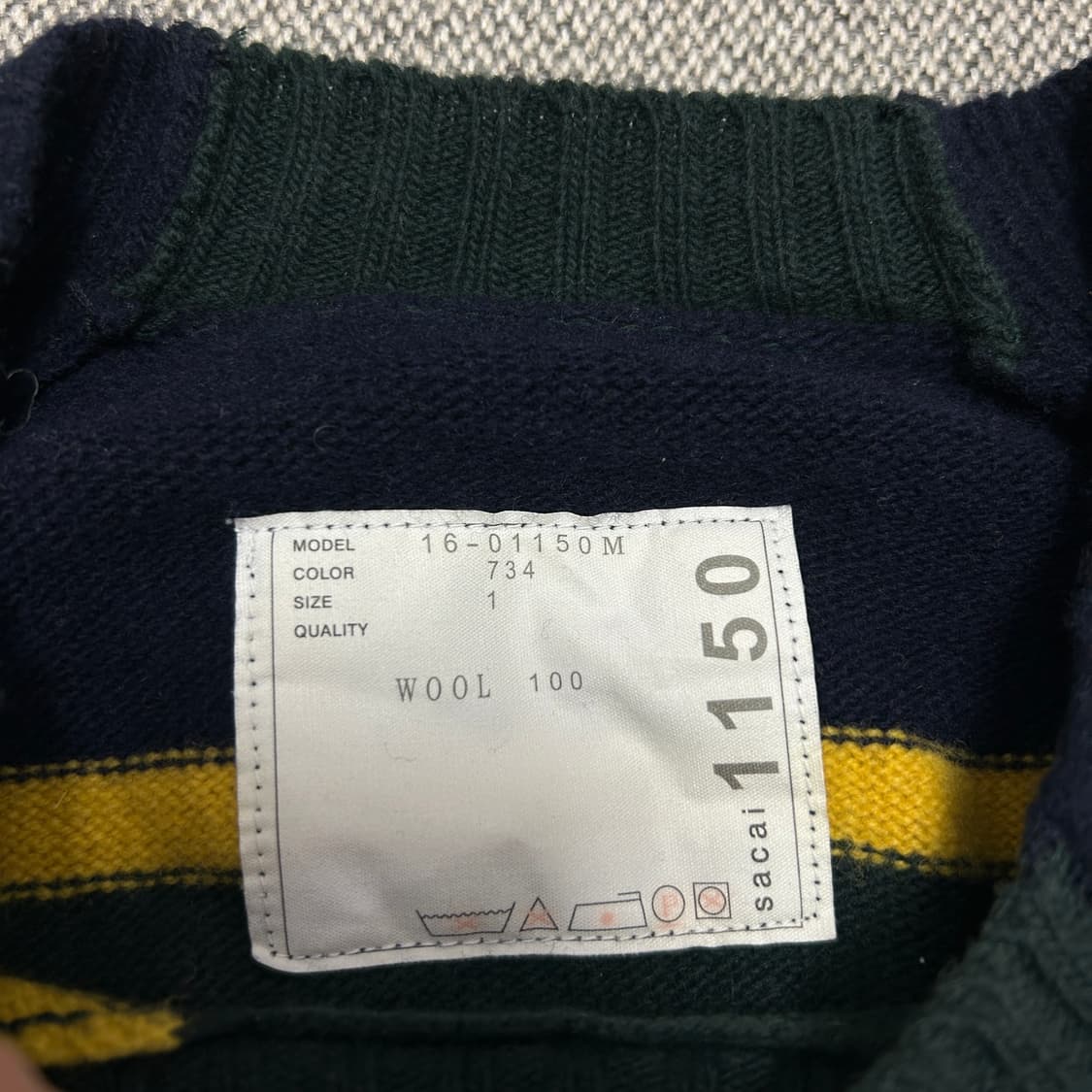 사카이 체스트포켓 스트라이프 울 니트(1) 상품이미지2