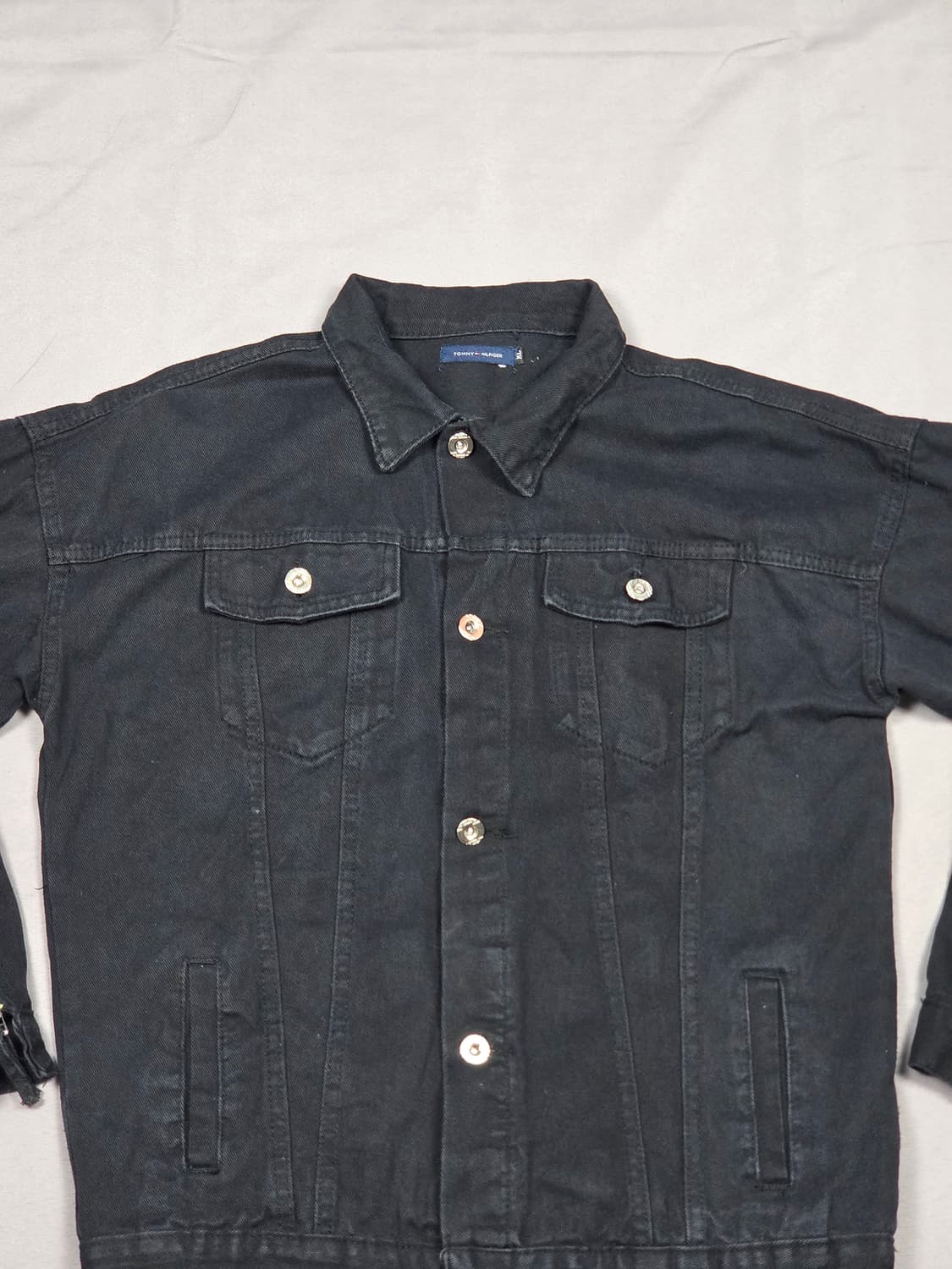 [타미힐피거] 후면 빅로고 패치 소매 지퍼 데님 자켓 | A00157 상품이미지5