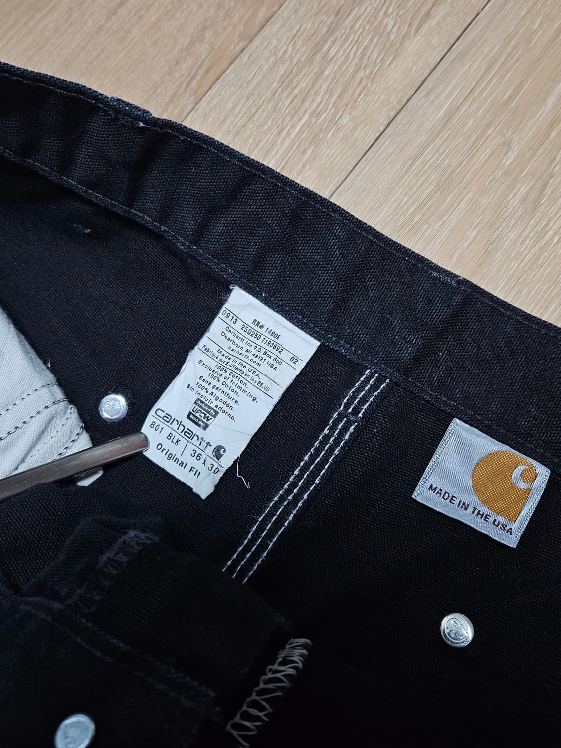 칼하트 더블니 B01 BLK 블랙 36/30 USA 상품이미지3