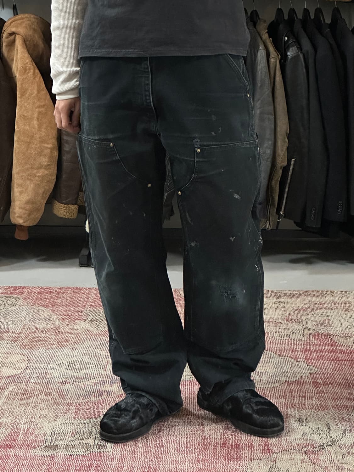 OG USA Made 칼하트 B01 더블니 블랙 칼하트 썩블니 워크팬츠 상품이미지10