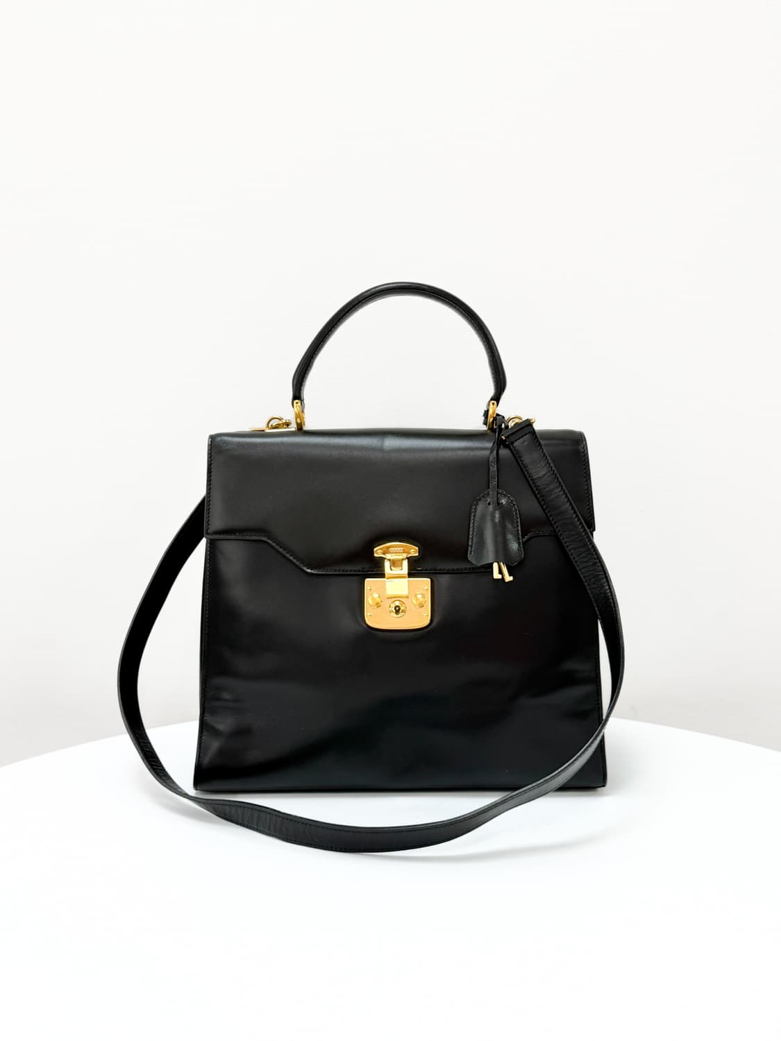 구찌 빈티지 카프스킨 레이디 락 탑 핸들 백 상품이미지3