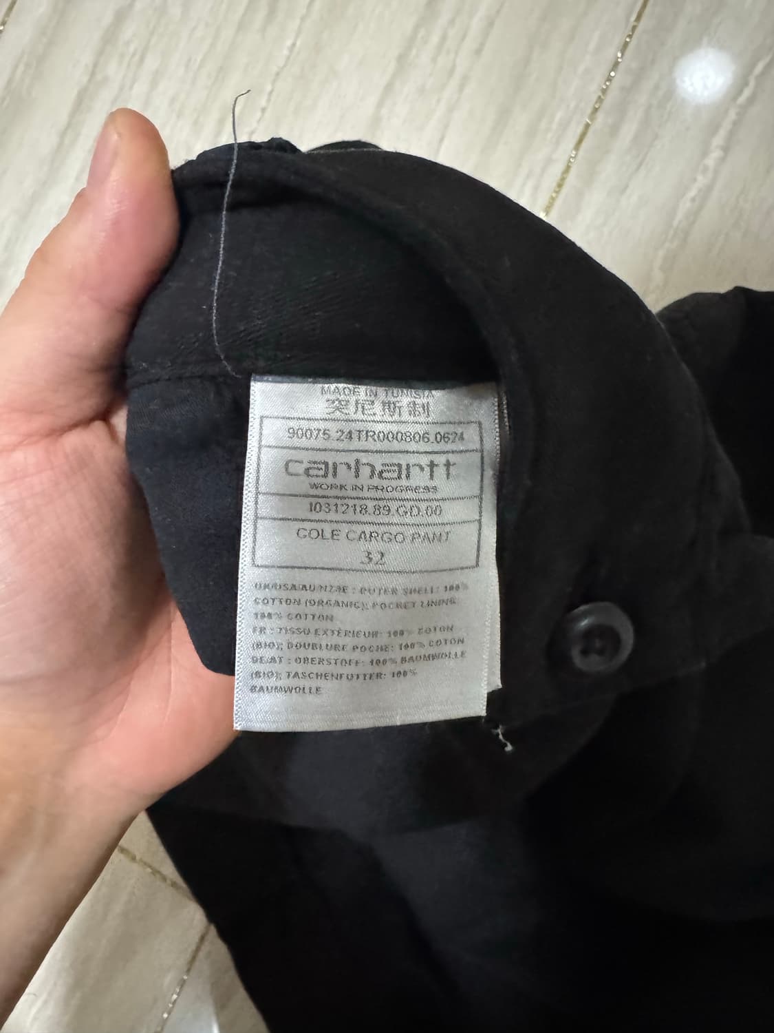 칼하트 wip 콜 카고 팬츠 블랙 32 상품이미지4