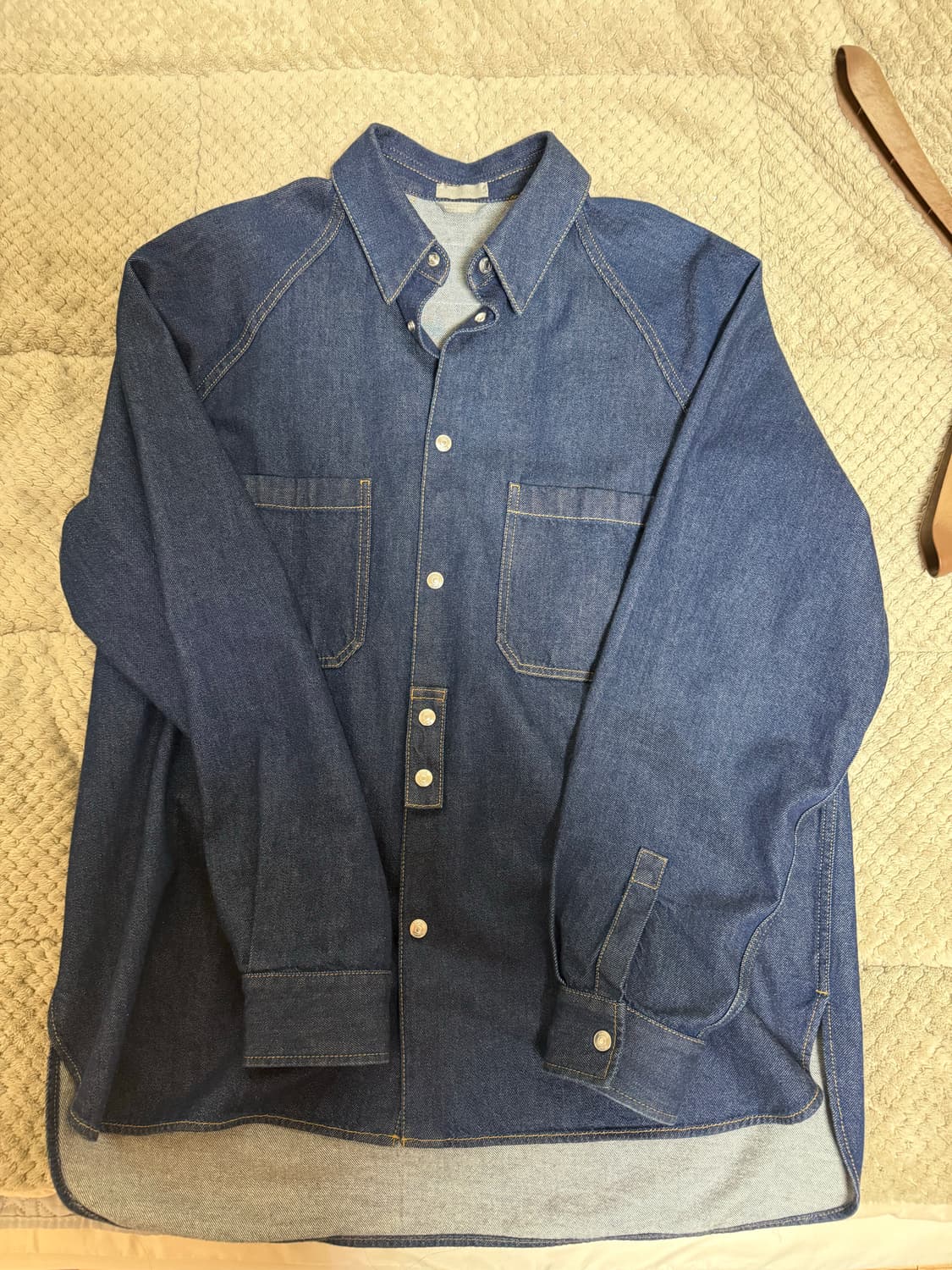 디올 크리스찬 디올 경량 면 트윌 블루 셔츠 593D590A3022 상품이미지1