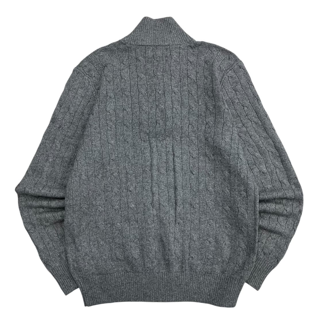 폴로 랄프로렌 딥그린포니 그레이 꽈배기 버튼 니트 S 상품이미지4