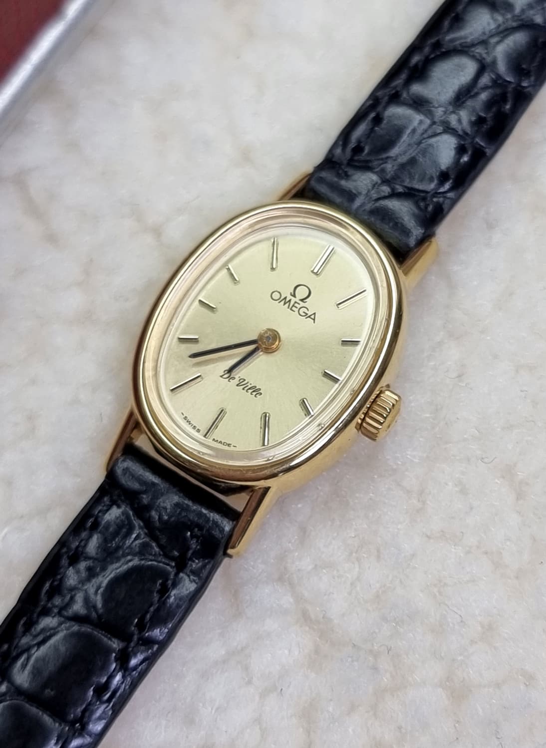 오메가 드빌 빈티지 오벌 샴페인 선레이다이얼 수동 여성시계 상품이미지3