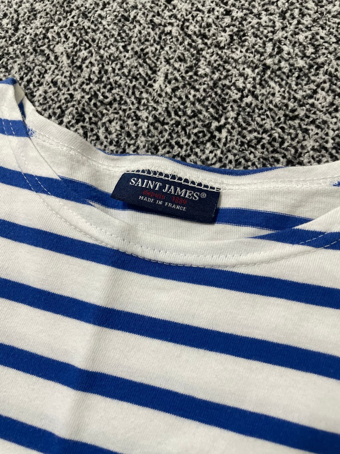  빈티지9. 세인트제임스 스트라이프 롱슬리브 긴팔 티셔츠 화이트 블루 상품이미지3