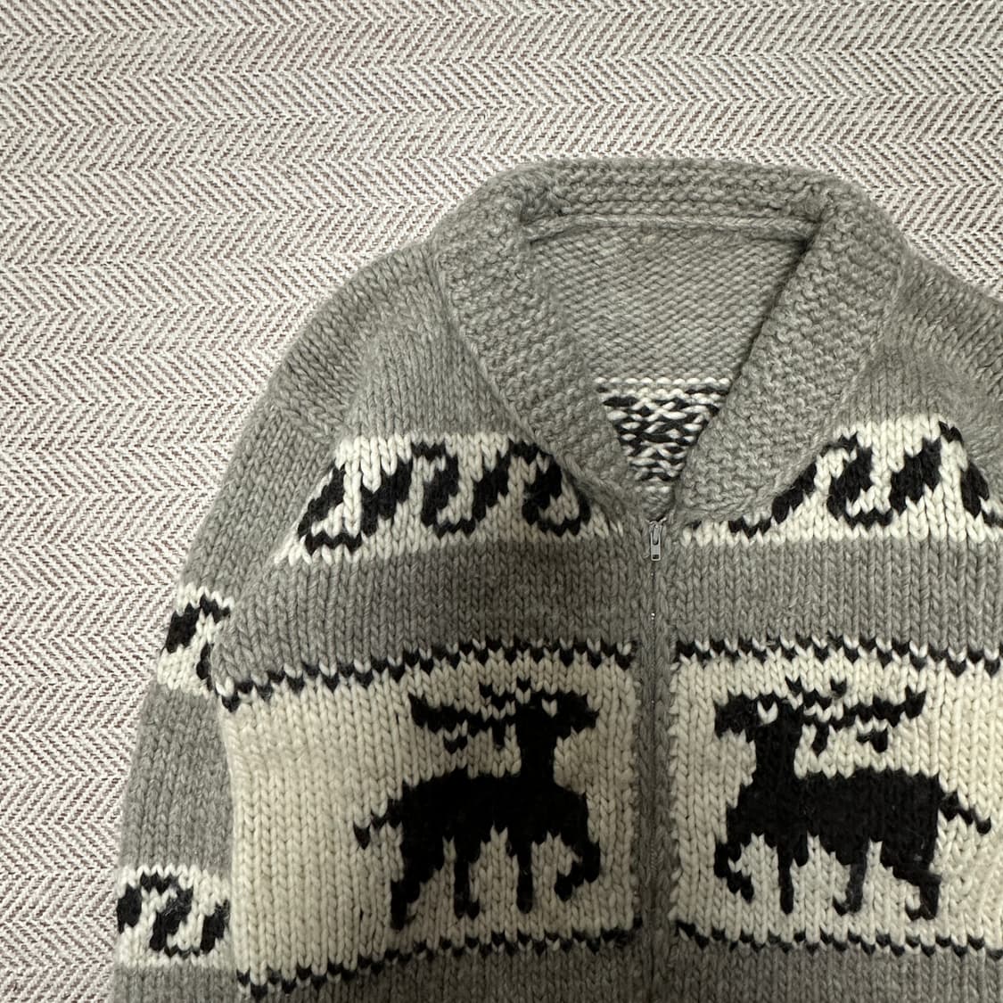 VINTAGE heavy wool knit jacket 상품이미지3