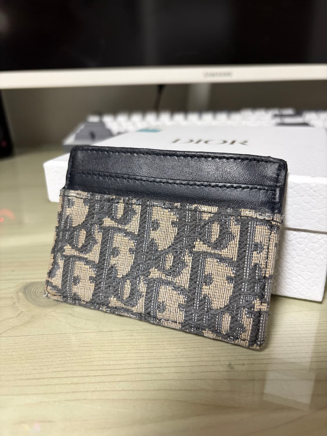 디올 30 몽테인 5 슬롯 카드 홀더 블루 디올 오블리크 자카드  상품이미지2