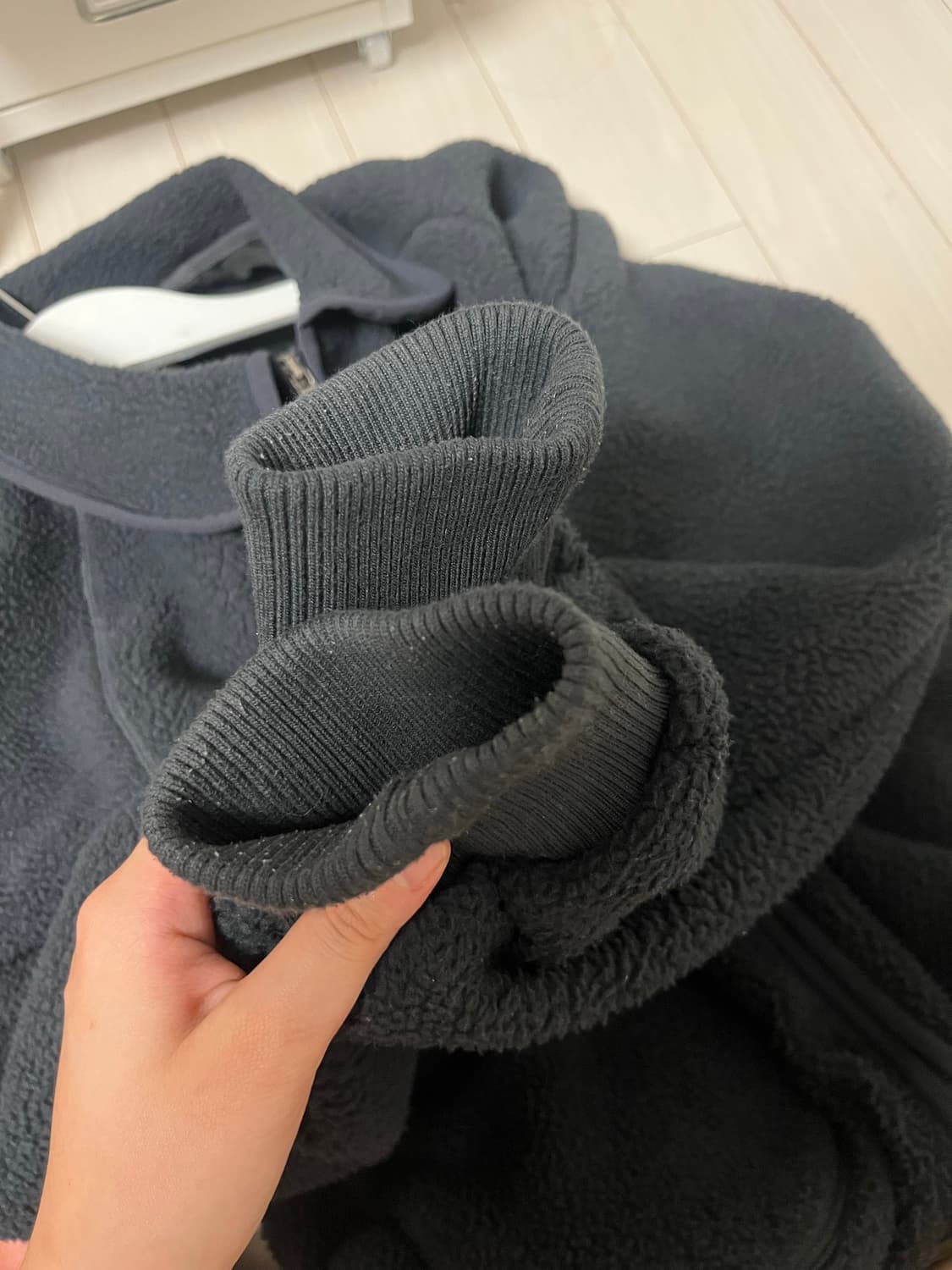 코이세이오 ROUND COLLAR FLEECE JACKET BLACK 상품이미지4