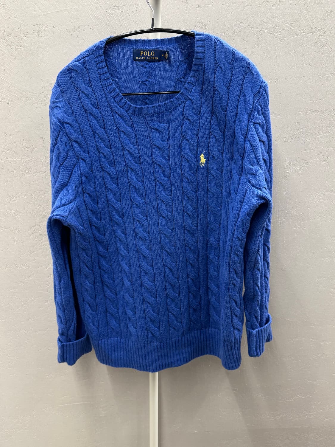 폴로 랄프로렌 케이블 니트 블루 M 상품이미지2