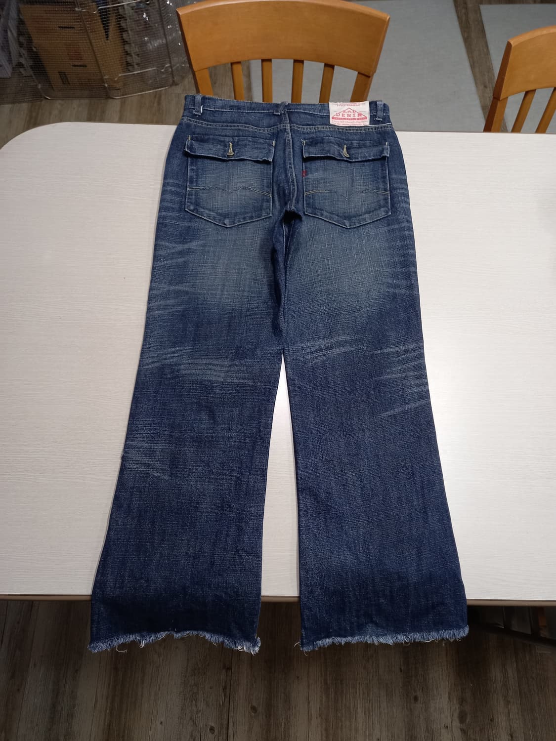 32 a.n.b DENIM 데미지워싱 와이드 크롭진 32-220 상품이미지2