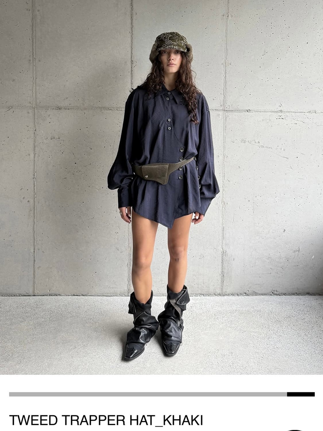 미스치프 트위드 트래퍼햇 카키 TWEED TRAPPER HAT 상품이미지2