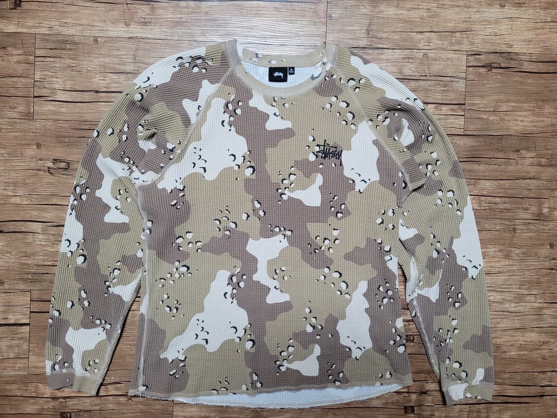 스투시 써멀 와플 롱슬리브 데저트 카모 xl 상품이미지1