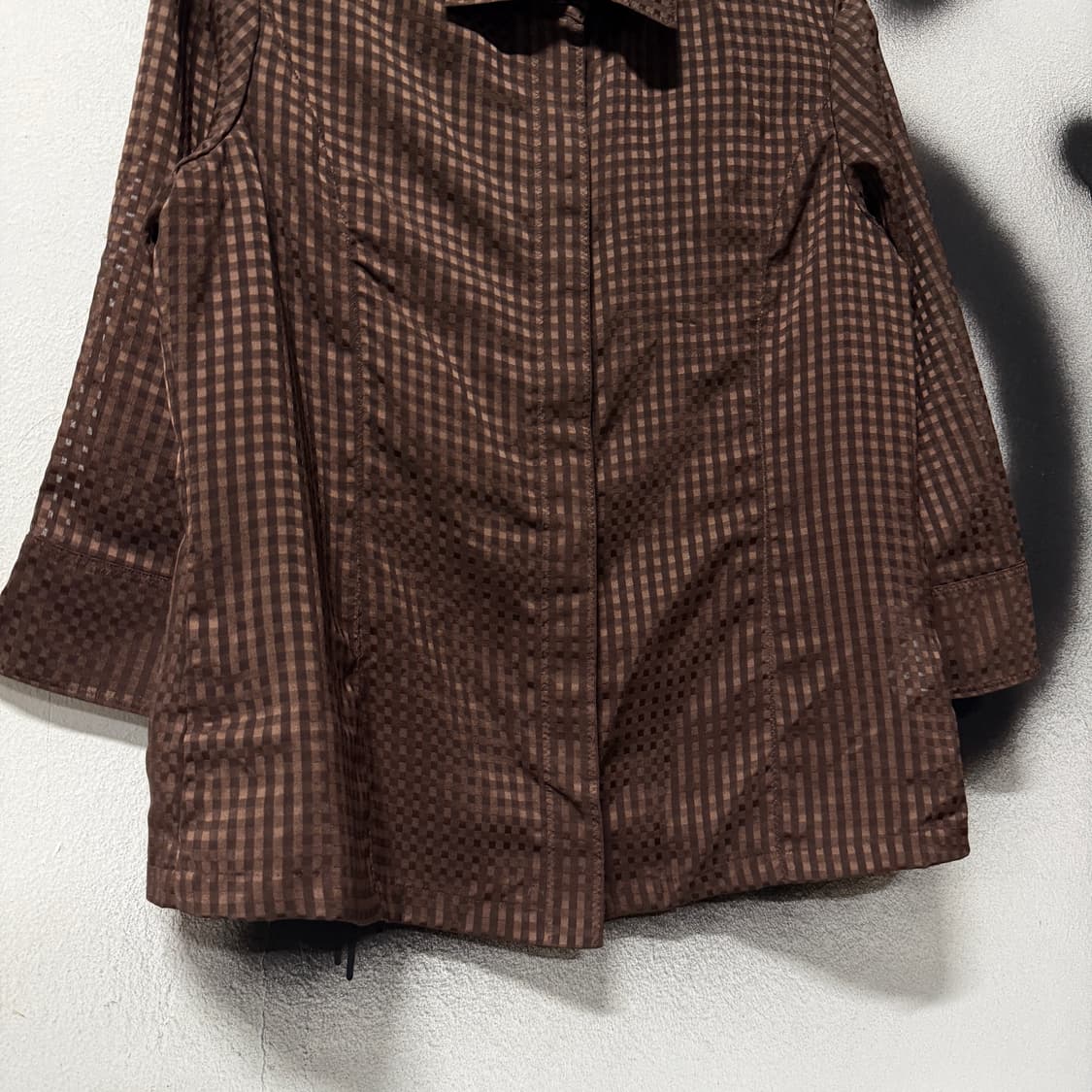 VTG 빈티지 긱시크 브라운 체크 패턴 셔츠 상품이미지4