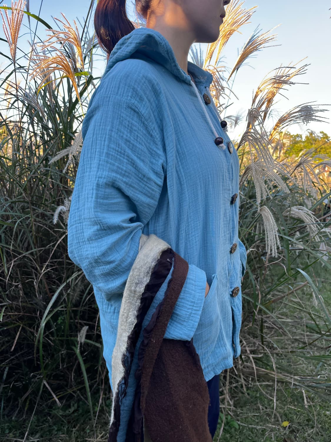 천연염색 Natural hood jacket ( blue ) 상품이미지7