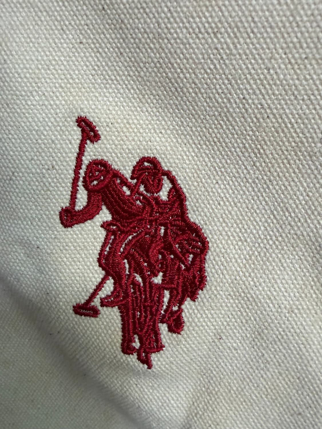 U.S. 폴로 어슨 토트백 아이보리/레드 상품이미지3