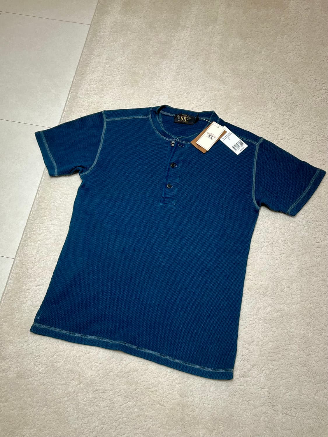 와플니트 숏슬리브 헨리 셔츠 상품이미지1