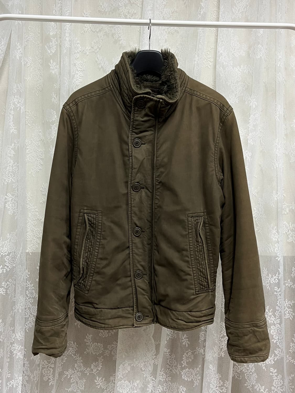 S) 아베크롬비 아디론덱 퍼 안감 자켓 카키브라운 상품이미지2