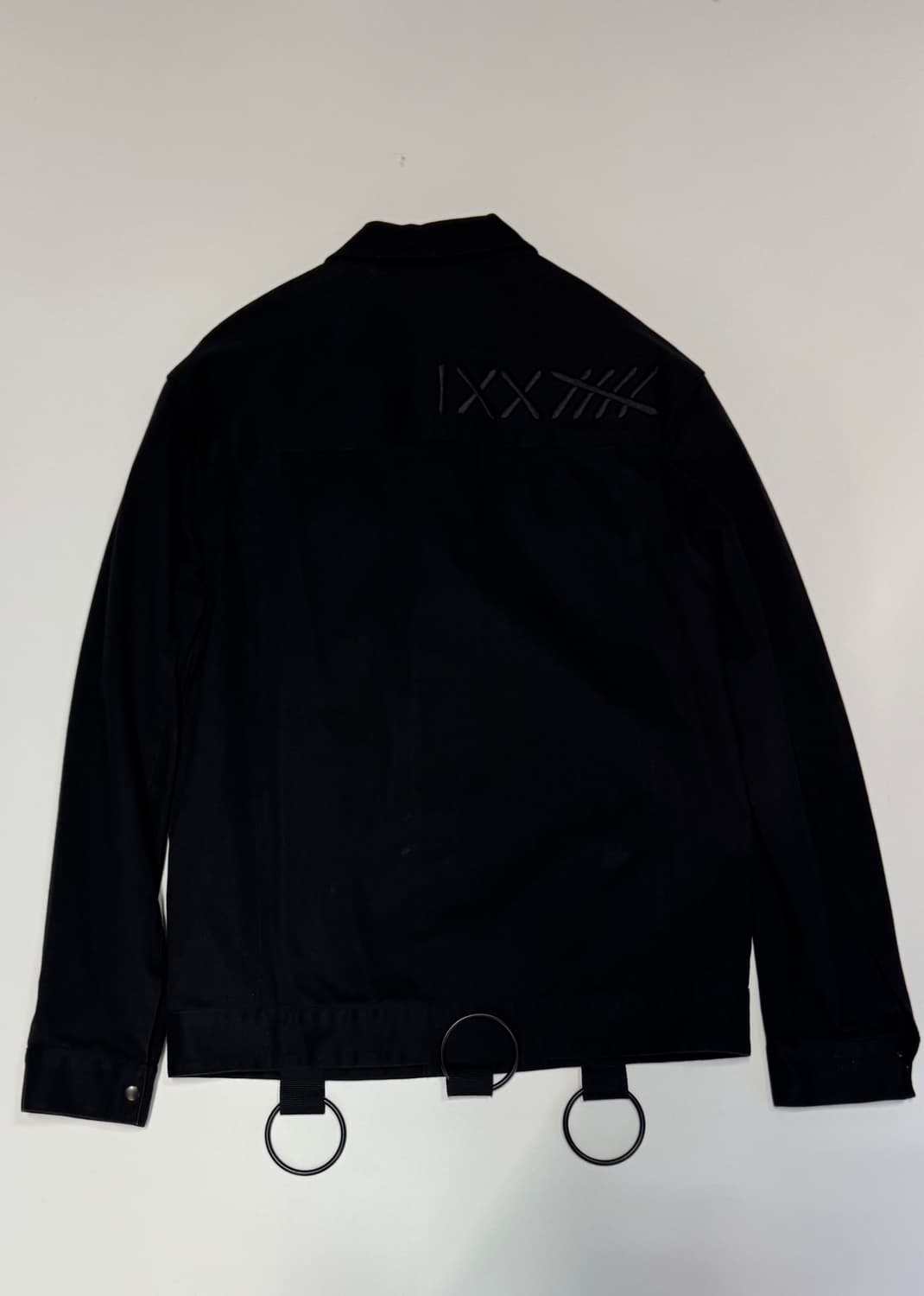 디바이디그낙 미니멀 링 디테일 코튼 버튼 자켓 블랙 상품이미지2