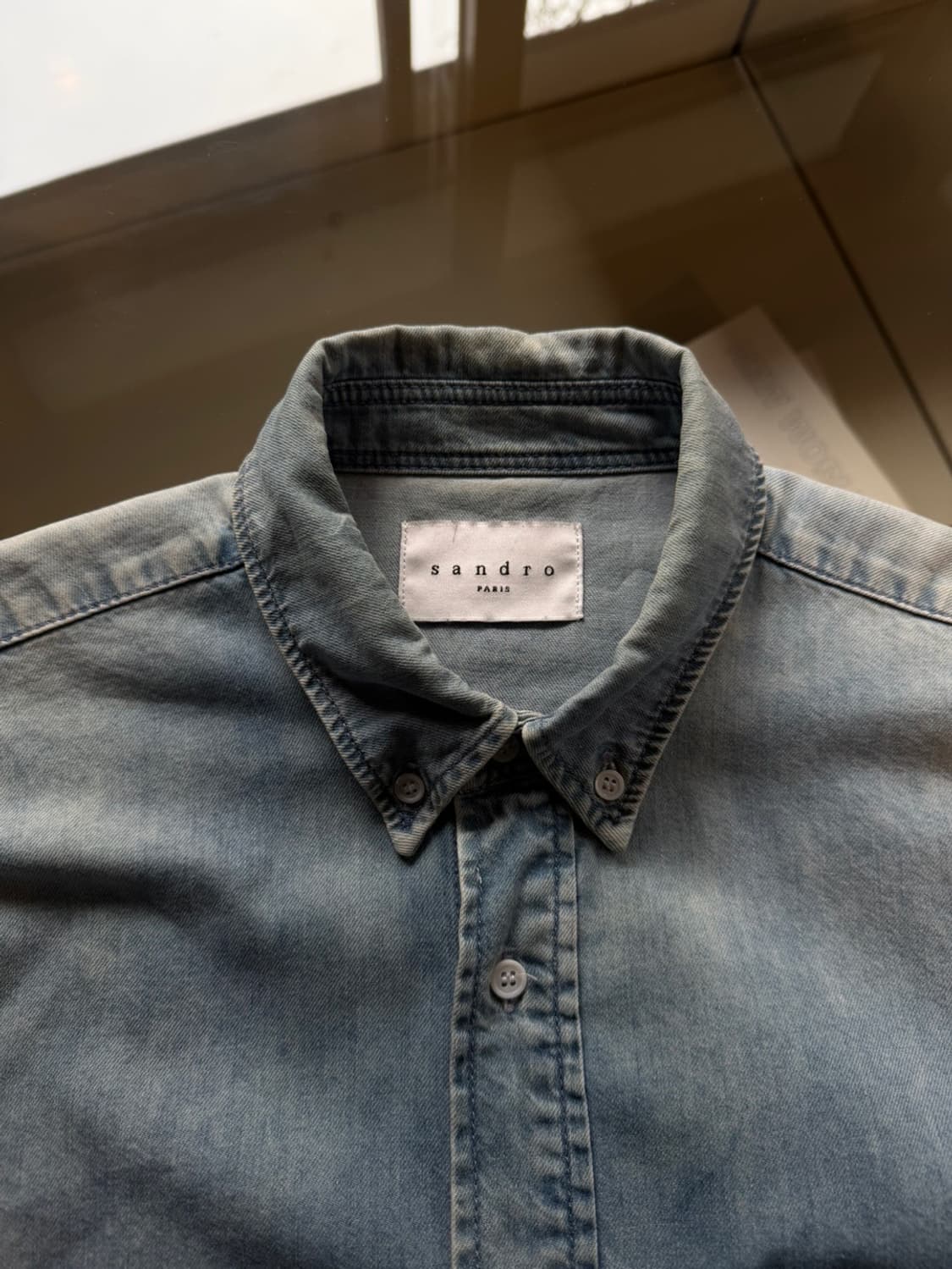 산드로 데님 버튼다운 셔츠 100 상품이미지7