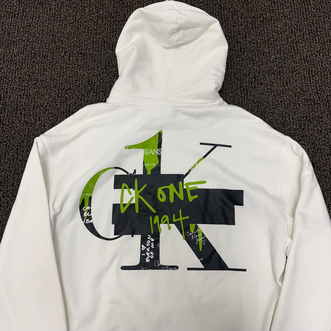 캘빈클라인 CK 로고 후드티 화이트 XL 상품이미지6