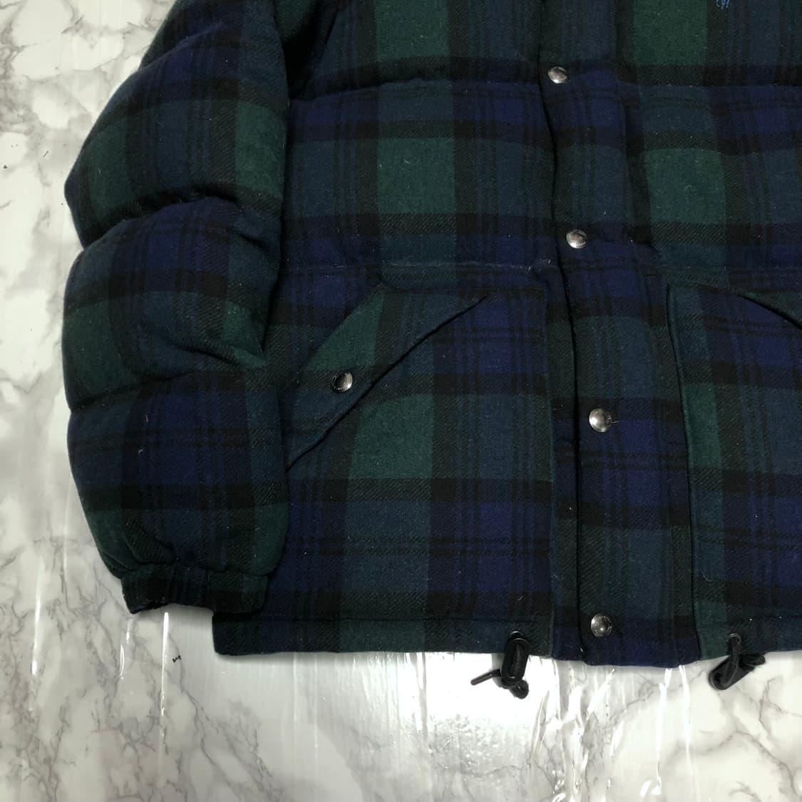 폴로 랄프로렌 타탄 체크 패딩 자켓 블랙와치 울 상품이미지5