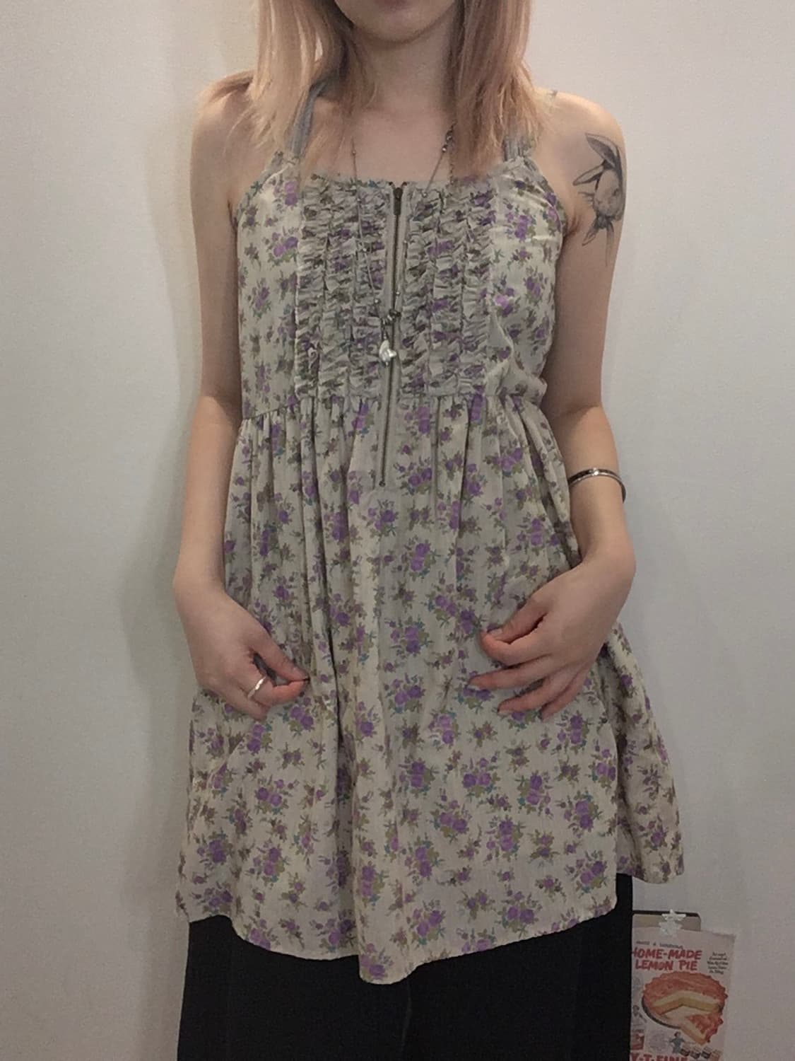 jpn vintage 베이지 잔꽃 원피스 상품이미지2