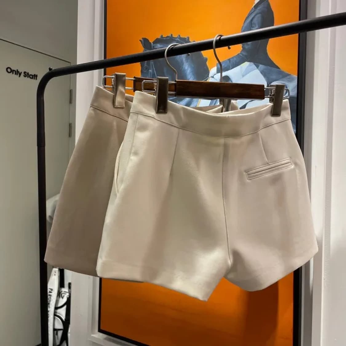 지블랙 스판 코튼 3부 반바지_백아이보리 상품이미지6