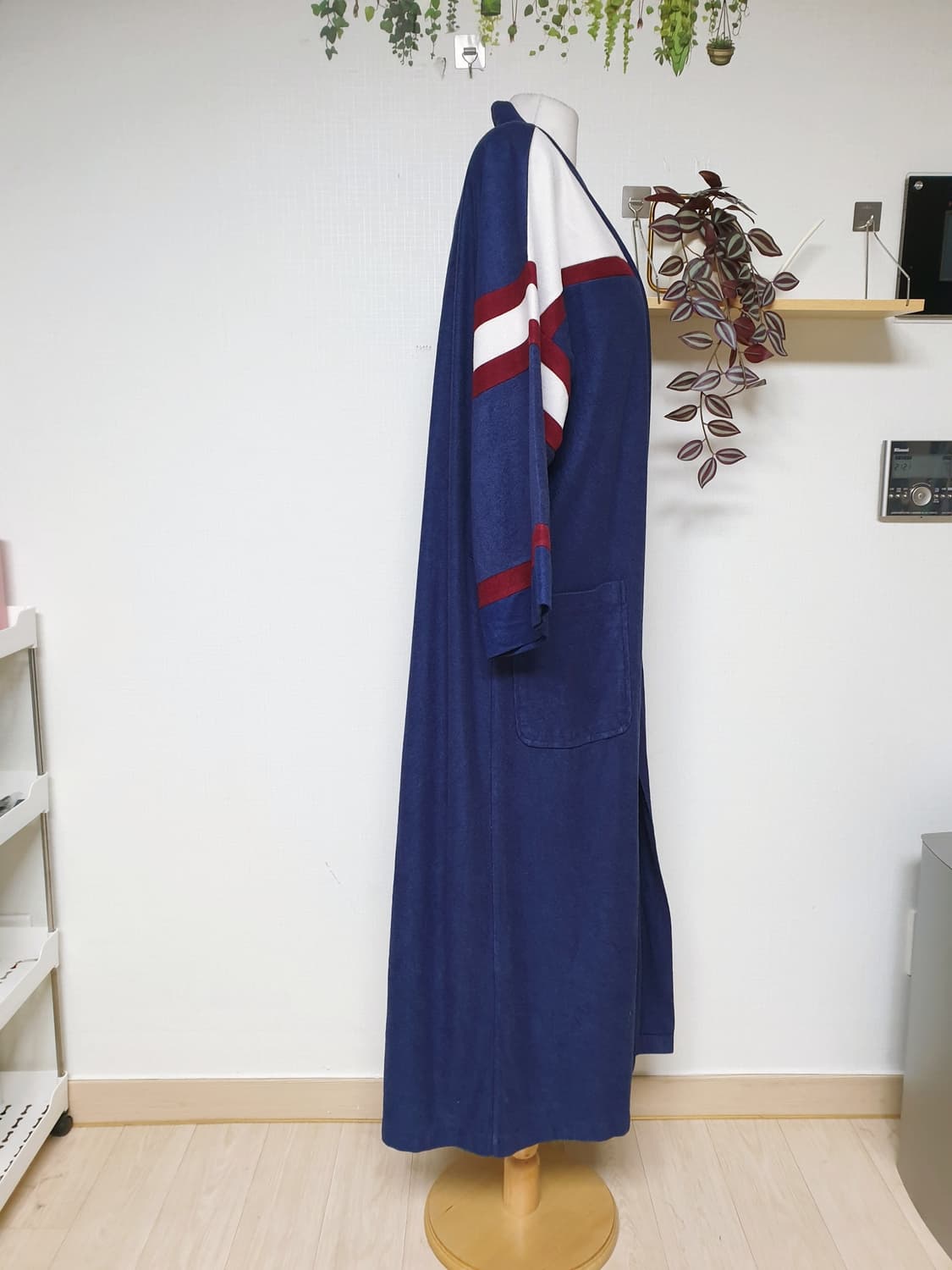크리스챤디올 정품 로브 배색 롱가운 네이비 상품이미지4