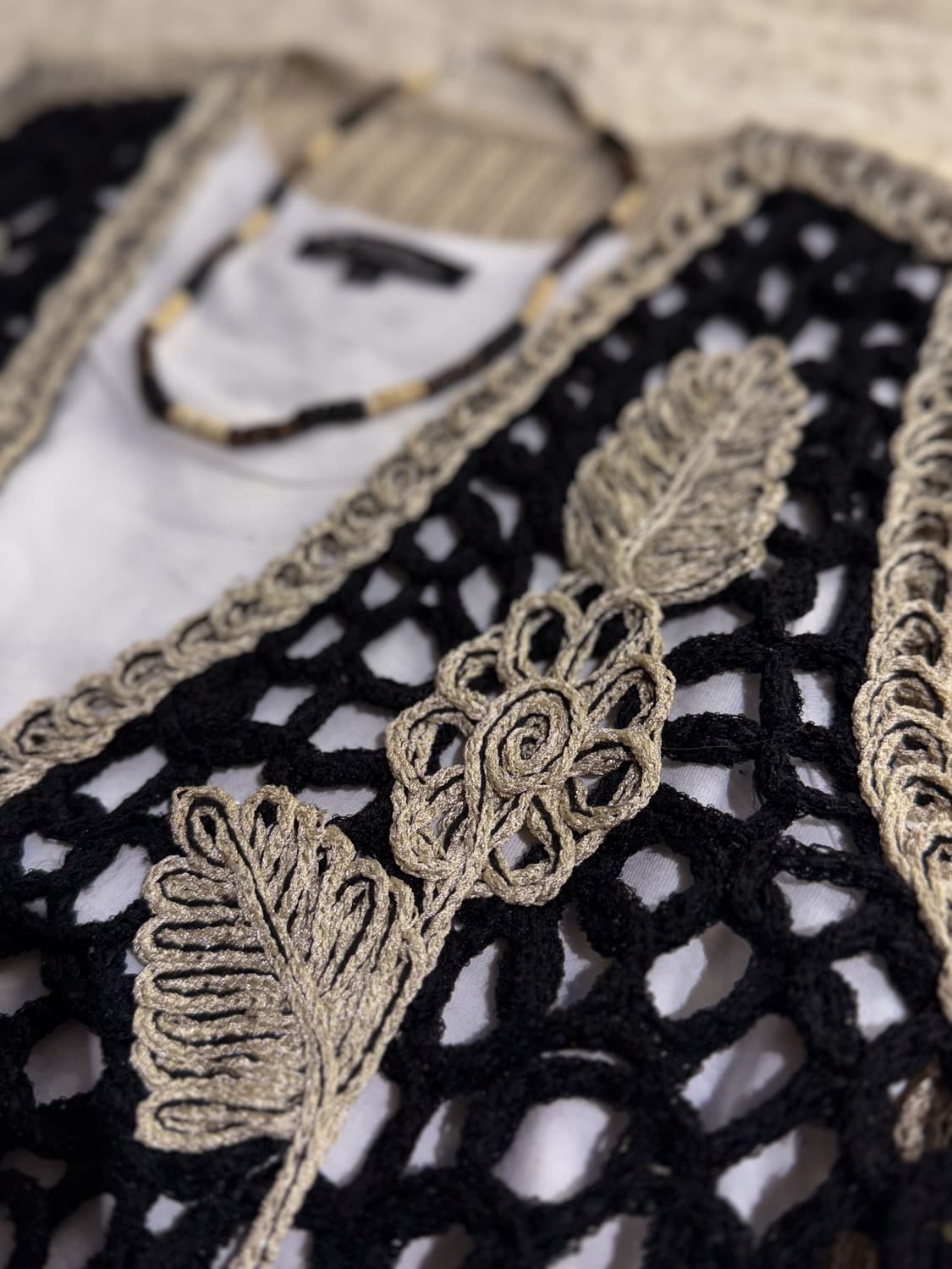 Bokashi Floral Crochet Vest 0255 상품이미지3